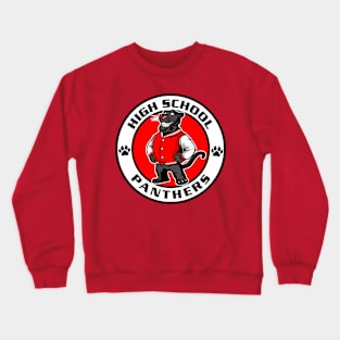 High School Panthers Mascot Crewneck Sweatshirt